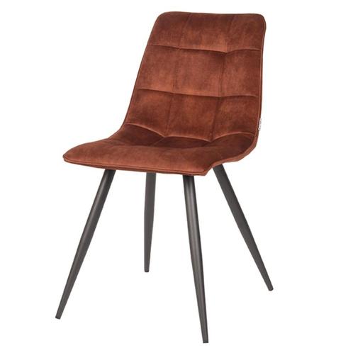 LABEL51 Eetkamerstoel Jelt - Rust - Velours, Huis en Inrichting, Stoelen, Ophalen of Verzenden