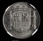 Spanje. 1 Peseta II República 1933 *34- NGC MS 62 Plata