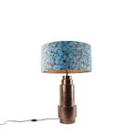 Tafellamp brons met velours vlinder kap 50 cm - Bruut, Nieuw, Overige materialen, Art Deco, 75 cm of meer