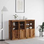 vidaXL Dressoir met LED Verlichting Oud Hout 142.5x37x100 cm, Huis en Inrichting, Kasten | Dressoirs, Verzenden, Nieuw, Overige houtsoorten