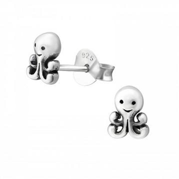 Octopus oorbellen - 925 Sterling zilver - Oorknoppen beschikbaar voor biedingen