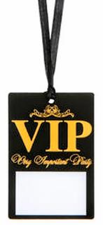10 Name tags VIP van karton aan satijn lint, Verzenden, Nieuw, Feestartikel, Overige