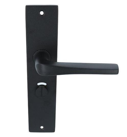 Deurklink Basis Wig Massief zwart Op langschild WC63/8, Doe-het-zelf en Verbouw, Hang- en Sluitwerk, Verzenden