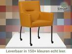 Leren eetkamerstoel Lucky - Toledo Leem (geel/bruin), Overige kleuren, Bohemian, Industrieel, Modern, Scandinavisch, Nieuw, Leer