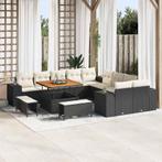 vidaXL Tuin Sofa Set in hoogte verstelbaar 13 pcs Zwart poly, Verzenden, Nieuw