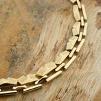 Gouden fantasieschakel ketting | 43 cm (gouden ketting), Sieraden, Tassen en Uiterlijk, Kettingen, Ophalen of Verzenden, Gebruikt