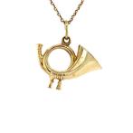 Gouden hoorn hanger 14 krt, Ophalen of Verzenden, Nieuw