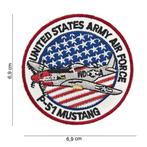 Mustang P-51 embleem patch van stof art. nr. 3013, Verzenden