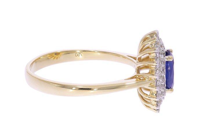 Ring - 18 karaat Geel goud, Gepolijst rhodium - 0.45ct. tw., Sieraden, Tassen en Uiterlijk, Ringen