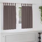 vidaXL Gordijnen met gordijnen 2 pcs Donkerbruin Polyester, Huis en Inrichting, Stoffering | Gordijnen en Lamellen, Verzenden