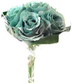 Zijden Roos Teal Bundel 7 stuks, Huis en Inrichting, Woonaccessoires | Kunstplanten en Kunstbloemen, Ophalen of Verzenden, Nieuw