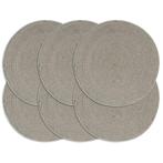 vidaXL Placemats 6 st rond 38 cm katoen effen grijs, Verzenden, Nieuw, Grijs