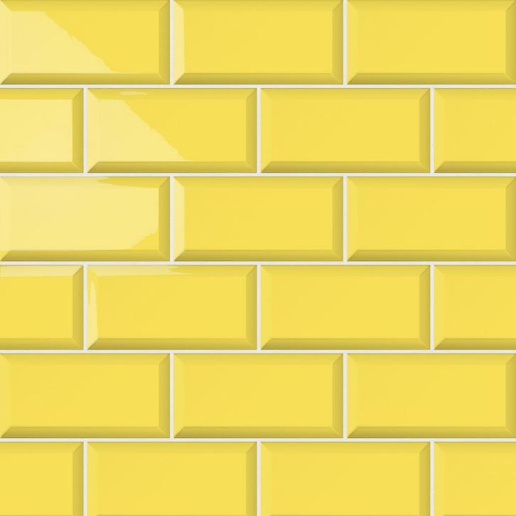 Wandtegel metrotegel 10x20 geel glans wandtegel, Doe-het-zelf en Verbouw, Tegels, Wandtegels, Nieuw, 10 m² of meer, Keramiek, Ophalen