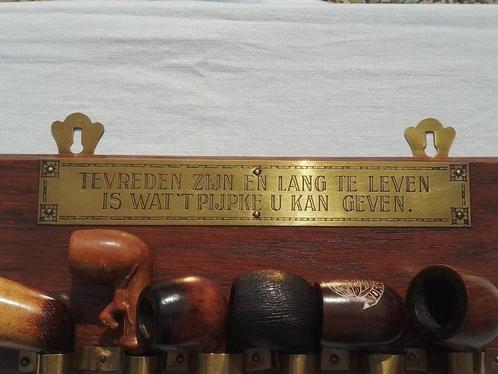 Origineel pijpenrekje compleet met 6 pijpen - Pijp -, Antiek en Kunst, Curiosa en Brocante