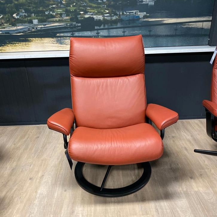 Stressless Aura L relaxfauteuil, Huis en Inrichting, Stoelen, Eén, Rood, Nieuw, Leer, Ophalen of Verzenden