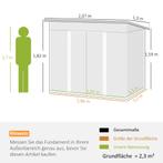 TRUUSK Metalen Tuinhuis 2,3 m² - Lessenaarsdak - Venster - F, Tuin en Terras, Verzenden, Nieuw