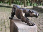 Beeld, Panter - 4 kg - 11 cm - HEAVY CAST IRON 4 KILO BRONZE