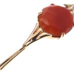 Antiek gouden broche met carneool (vintage, Gouden Broches), Sieraden, Tassen en Uiterlijk, Broches, Gebruikt, Overige kleuren