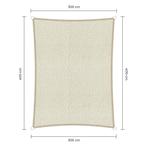 Rechthoek schaduwdoek - Ivoor - Waterdoorlatend - 3,0 x 4,0, Ophalen of Verzenden, Nieuw