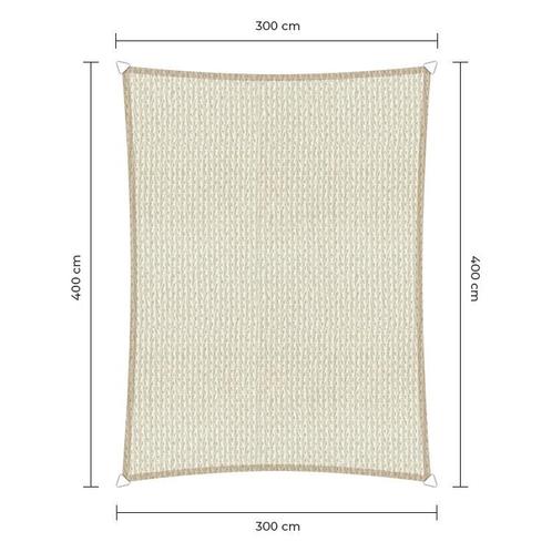 Rechthoek schaduwdoek - Ivoor - Waterdoorlatend - 3,0 x 4,0, Tuin en Terras, Schaduwdoeken, Ophalen of Verzenden
