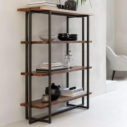 *WOONWINKEL* DTP Home Flare Lage Stellingkast Van Suar Hout, Huis en Inrichting, Kasten | Boekenkasten, Nieuw, Verzenden