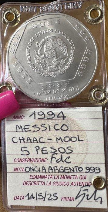 Mexico. 5 Pesos 1994 “Chaac-Mool” (Zonder Minimumprijs), Postzegels en Munten, Munten | Europa | Niet-Euromunten