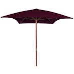 vidaXL Parasol met houten paal 200x300 cm bordeauxrood, Tuin en Terras, Verzenden, Nieuw, 2 tot 3 meter