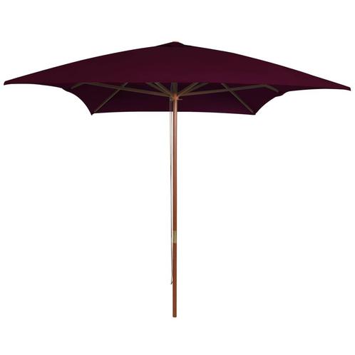 vidaXL Parasol met houten paal 200x300 cm bordeauxrood, Tuin en Terras, Parasols, Nieuw, 2 tot 3 meter, Verzenden