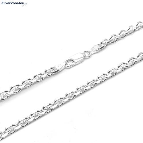 Zilveren anker ketting 55 cm en 4 mm breed, Sieraden, Tassen en Uiterlijk, Kettingen, Verzenden