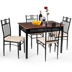 2dekans | Coast 5-delige eetset, metalen tafel en 4 stoelen,, Huis en Inrichting, Stoelen, Ophalen of Verzenden, Zo goed als nieuw