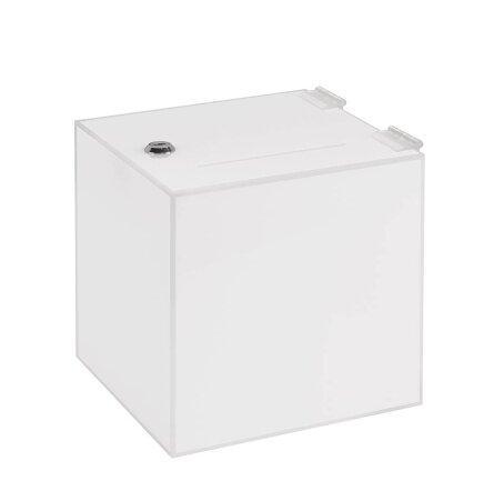 20cm Witte Donatiebox / Ideeënbus met Slot, Zakelijke goederen, Kantoor en Winkelinrichting | Winkel en Inventaris, Verzenden