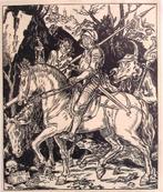 Parodie van de Ridder, Dood en Duivel op spotprent (Lithos), Antiek en Kunst, Verzenden