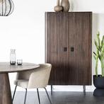 *WOONWINKEL* Eleonora Remi Donkerbruine Kast Met Houten Latj, Huis en Inrichting, Kasten | Wandmeubels, Verzenden, Nieuw