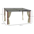 TRUUSK Pergola 3,5x3m Paviljoen Met Zijwanden, Winddicht, In, Verzenden, Nieuw