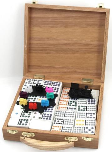 Mexican Train Domino Dubbel 12 - Deluxe Houten Koffer | HOT