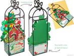 Bijzondere kerstkaart lantaarn met kersthuis en kerstman ..., Verzenden, Nieuw