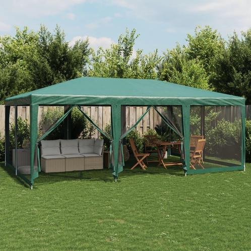 Partytent met 10 mesh zijwanden 6x4 m HDPE groen (Overige), Huis en Inrichting, Overige Huis en Inrichting, Nieuw, Verzenden