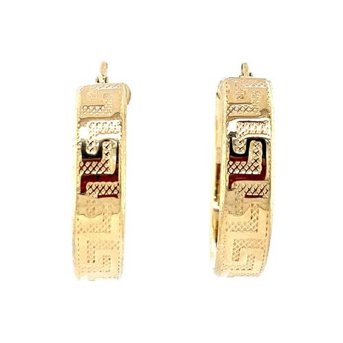 Gouden meander oorringen 14 krt, Sieraden, Tassen en Uiterlijk, Oorbellen, Nieuw, Ophalen of Verzenden