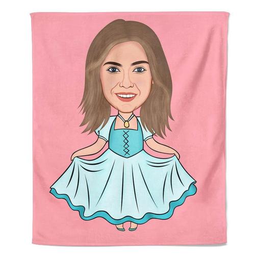 Cartoon Fleecedeken Princes -  cm, Huis en Inrichting, Woonaccessoires | Plaids en Woondekens, Nieuw, Verzenden