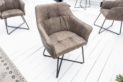 Exclusief design stoel LOFT microvezel vintage taupe met, Huis en Inrichting, Stoelen, Ophalen of Verzenden