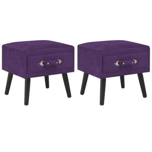 vidaXL Nachtkastjes 2 st 40x35x40 cm fluweel donkerpaars, Huis en Inrichting, Slaapkamer | Nachtkastjes, Nieuw, Minder dan 45 cm