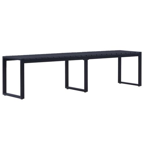 vidaXL Tuinbank 180 cm PS-plaat zwart, Tuin en Terras, Tuinbanken, Nieuw, Verzenden