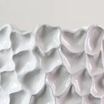 Poly/glasvezel plantenbak Carve wit H.70cm, Verzenden, Nieuw