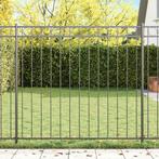 vidaXL Tuin Hek Grijs Staal, Tuin en Terras, Verzenden, Nieuw, IJzer
