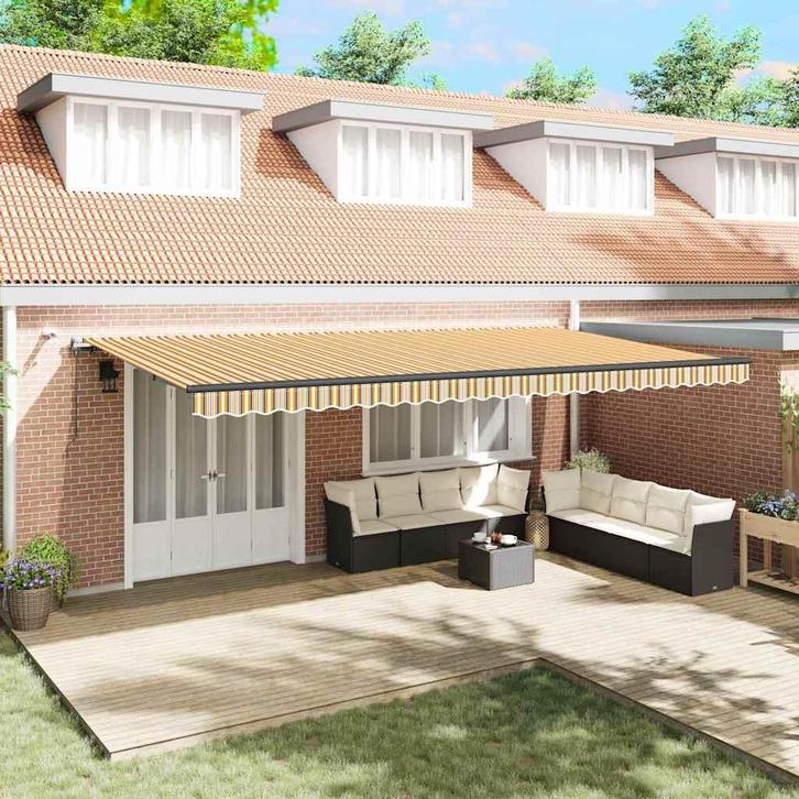 vidaXL Inklapbaar Zonnescherm met Multikleur 600 × 300 cm, Tuin en Terras, Zonneschermen, Nieuw, Verzenden