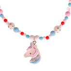 Kinderketting - Eenhoorn Wit - Gekleurde Kraaltjes met Stras, Sieraden, Tassen en Uiterlijk, Kettingen, Ophalen of Verzenden, Nieuw
