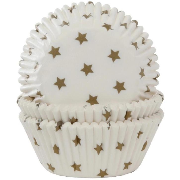 Cupcake Vormpjes HoM Sterren Goud 50x33mm. 48st., Hobby en Vrije tijd, Taarten en Cupcakes maken, Nieuw, Verzenden