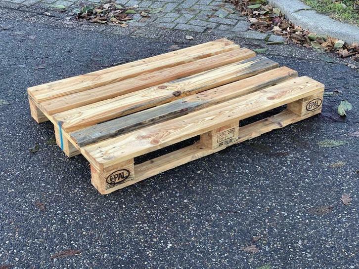 Gebruikte Europallet, Pallets, Euro, 120x80, hout, Houten,, Doe-het-zelf en Verbouw, Kratten en Dozen, 100 cm of meer, Gebruikt