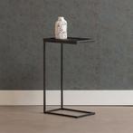 Bijzettafel Mangohout Alys Zwart (set Van 2), Huis en Inrichting, Tafels | Bijzettafels, Verzenden, Nieuw, Industriële meubels