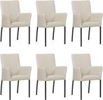Crème leren moderne eetkamerstoel - Toledo leer Misty (crème, Huis en Inrichting, Stoelen, Ophalen of Verzenden, Nieuw, Leer, Modern